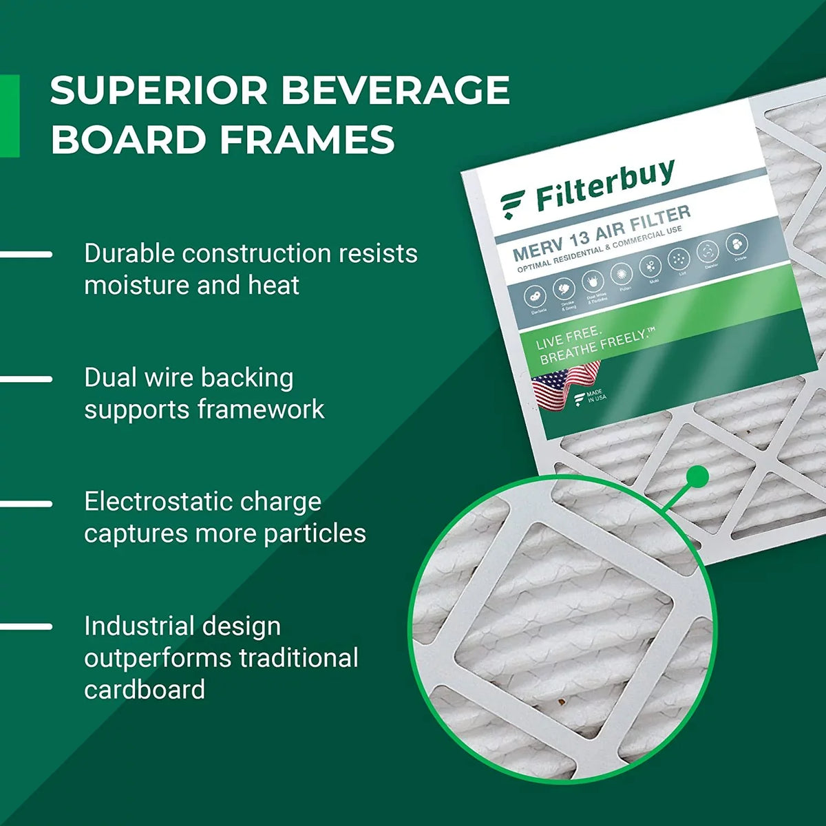 (12-Pack) Air AC Furnace 16x36x2 Pleated HVAC Filterbuy 13 MERV Filters
