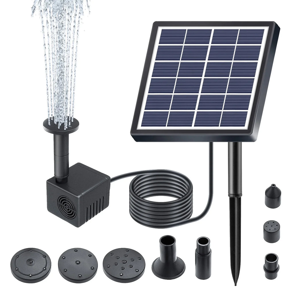 With Pond With Nozzles Stakes Pond Dsfen Pond/pool/fish Fountain,And Rate Solar liquid Pond Solar liquid Nozzles Powered Powered Stakes 9.84ft 8 Rate 160l/h 8 Pump Pump 1.5w Submersible