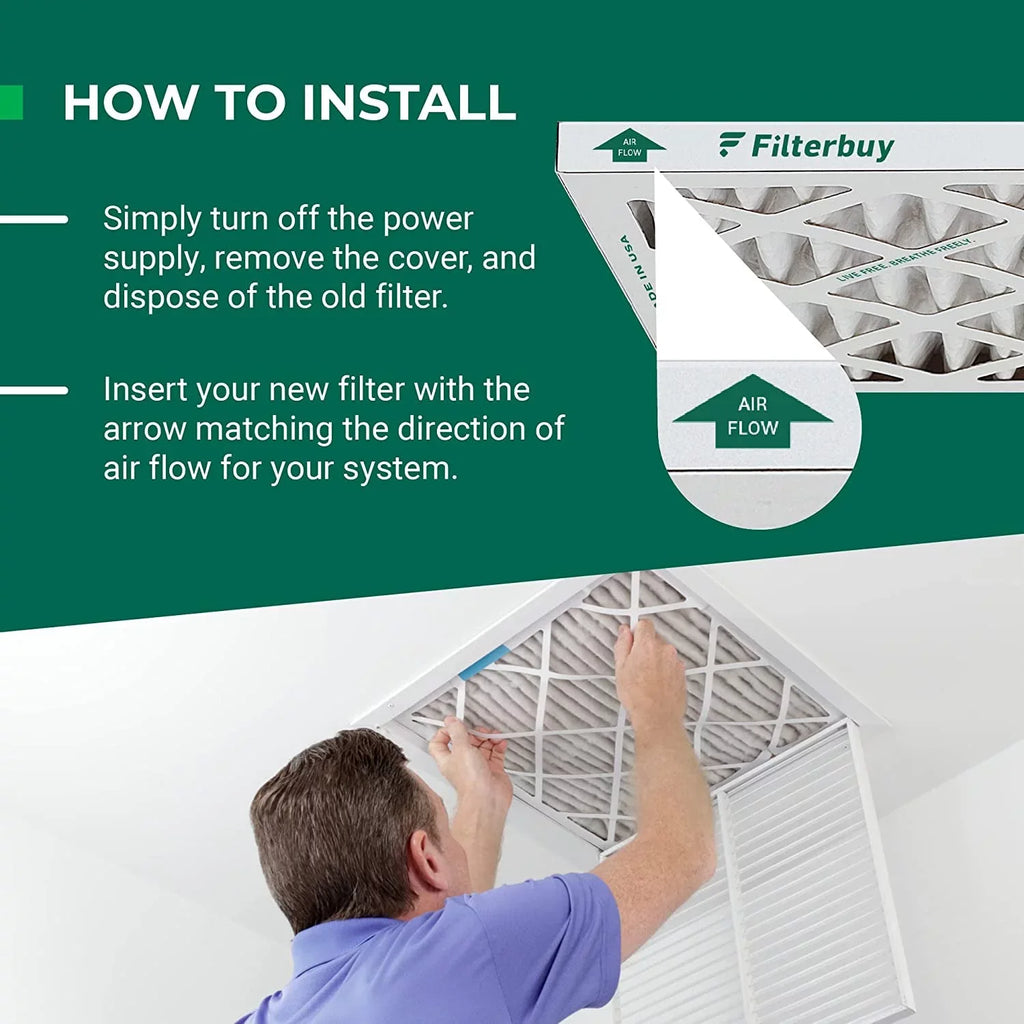 MERV Pleated Filterbuy 13 AC HVAC Air Furnace Filters 12x12x1 (6-Pack)