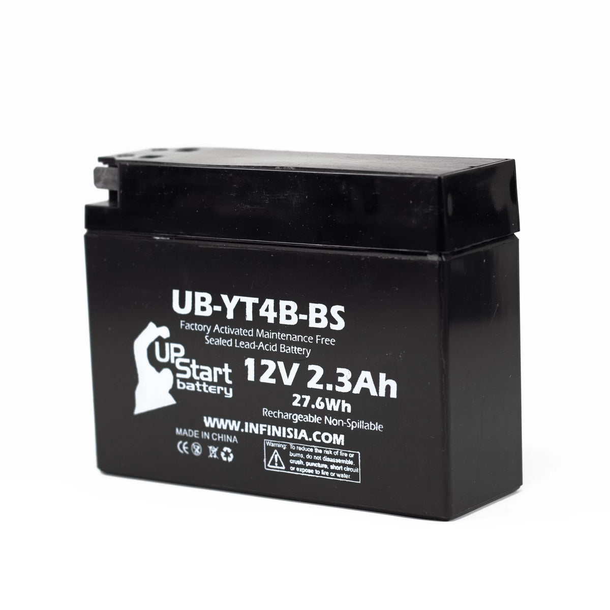 12V, Replacement 2001 2.3Ah, UpStart 5-Pack Free, - UB-YT4B-BS SR400 Factory Motorcycle Battery Battery 400CC Yamaha Maintenance for Activated,