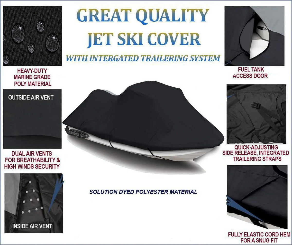 1995 750 DENIER 1998 Kawasaki Cover BLACK Compatible Ski JetSki STX Cover Jet for Watercraft 600 1997 1994 1996