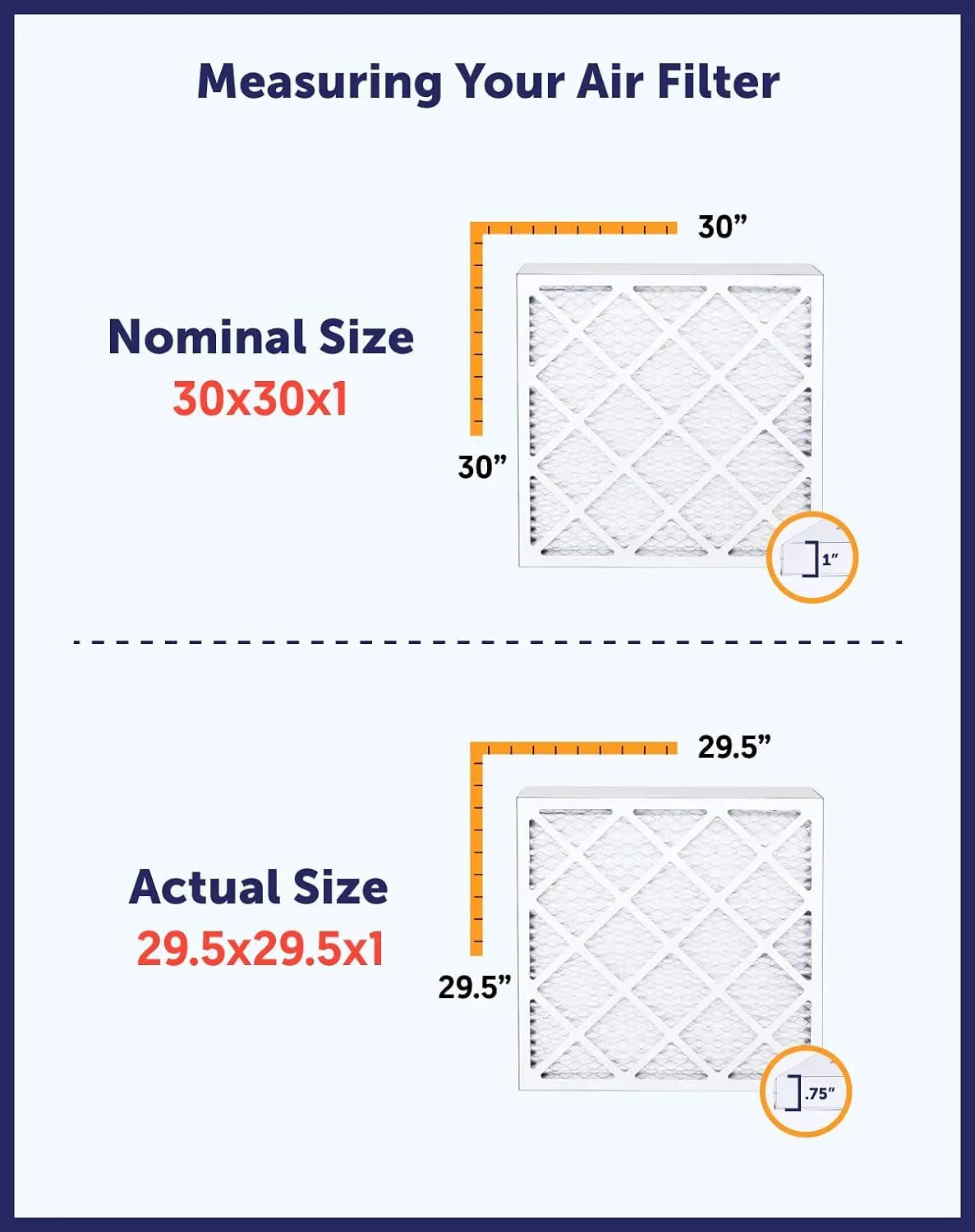 | 24.5 4-PACK IN Air Furnace dimension: 13.5x24.5x1a USA Filter A/C x King x Filter MADE Pleated 13.5 Filters MERV | .75" | | HVAC Actual 8