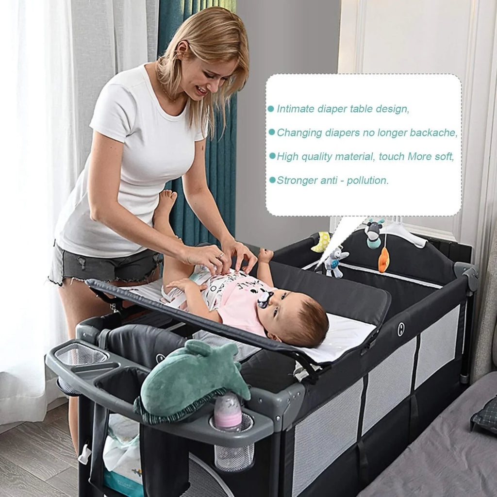 Playard, TECHNOLOGY Infant Bed - Side 29.9"H BENTON x Convertible 49.6"L x Kerrogee Crib Bassinet Portable 27.6"W Playpen 5-In-1