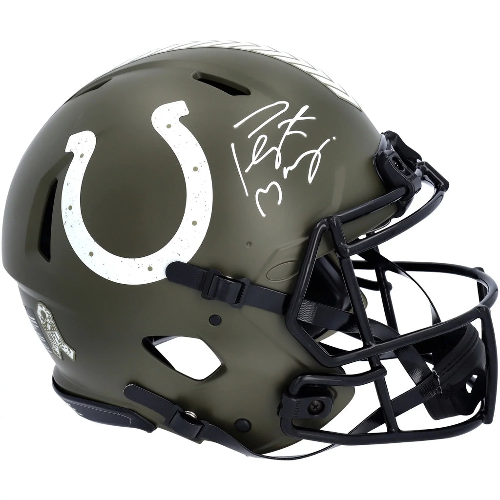 to Authentic Riddell Helmet Colts Indianapolis Salute Service Peyton Manning Autographed Speed 2022