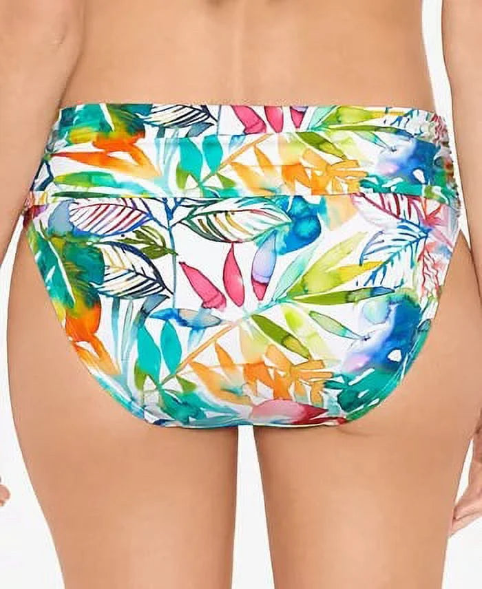 Wide Shirred 4 Caribbean Women's Bottoms Lauren dimension Banded Hipster Tropical Blue Ralph