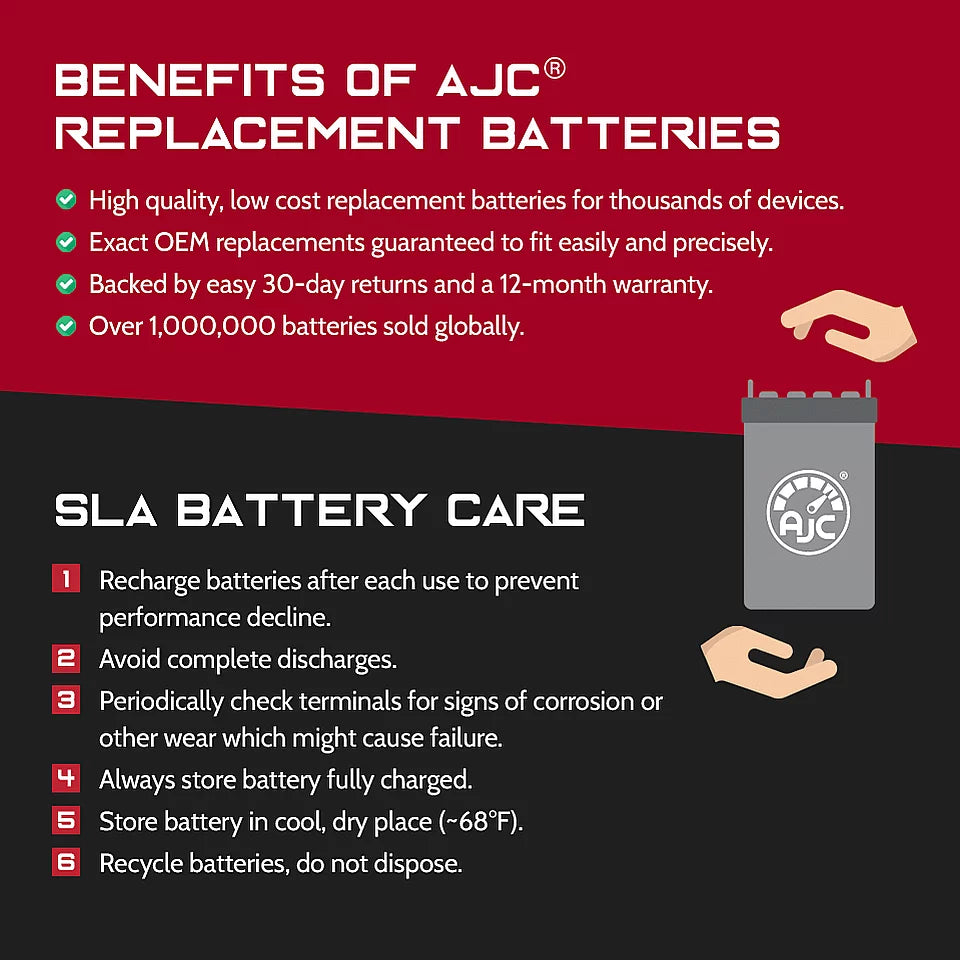 Electric Replacement an This 12V Is - 12Ah Battery EVO AJC 500 Scooter Brand