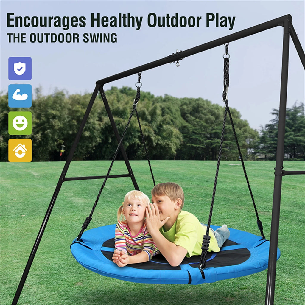 Heavy Metal Set Inch A-Frame Swivel 40 Stand and with Trekassy 440lbs Tree Swing Metal Duty Swing, Swing Saucer