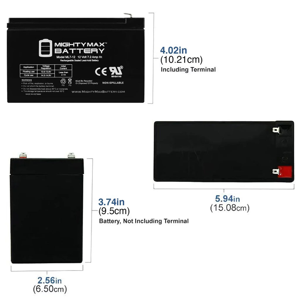 2 Sea-Doo - SLA Dolphin # for Model Pack 7.2AH Battery 12V SD554