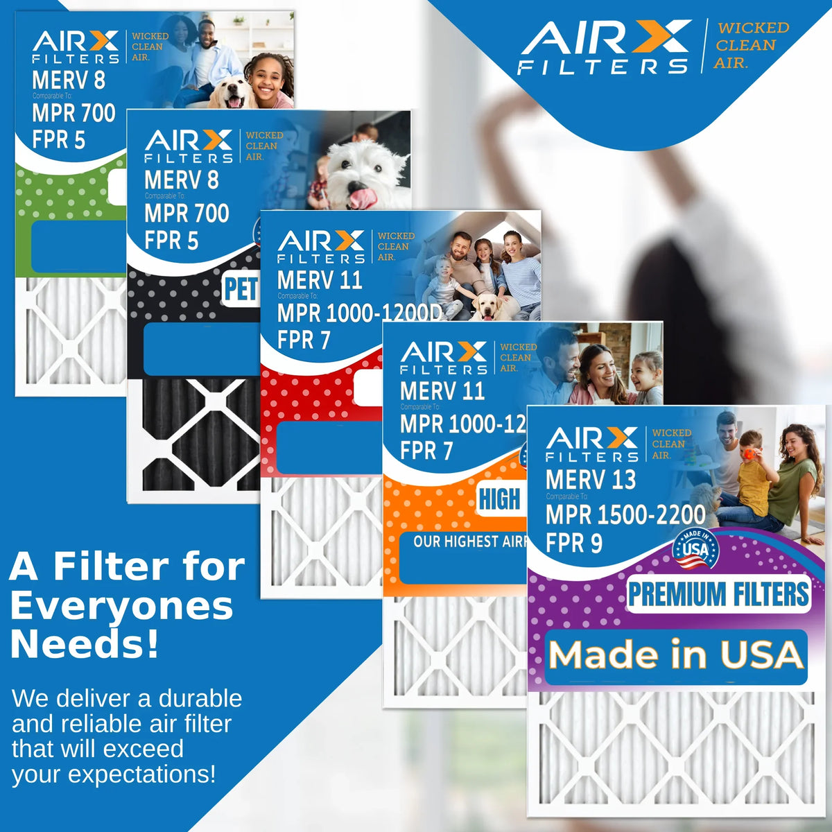 Made MERV Electrostatic Air Comparable 7 1000, to USA Conditioner Filters AIR. 6 Furnace Pack WICKED Filter Premium Air Filter HVAC FILTERS MPR MPR & FPR 1200 CLEAN AIRX 14x24x1 Pleated 14x24x1 11 by