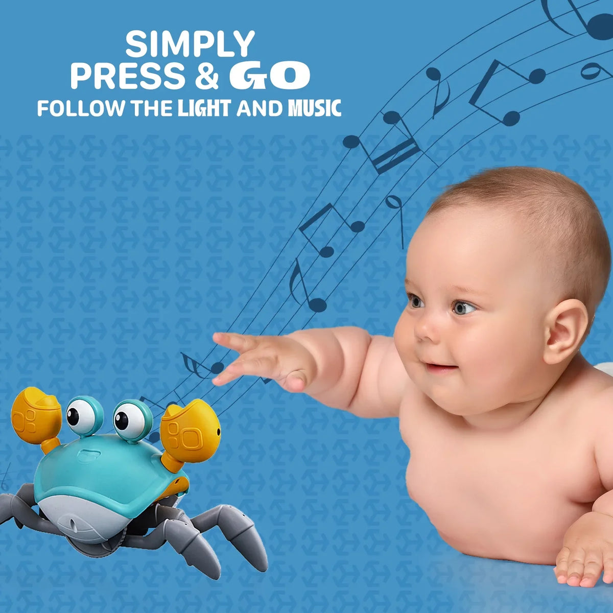 Toddlers Music For & Alin Walking Tummy Toys Toy Birthday For Development Infant Crawl, Crawling Gifts Baby 36 And Gift Learning Cute Interactive Crab: Time Kids Months