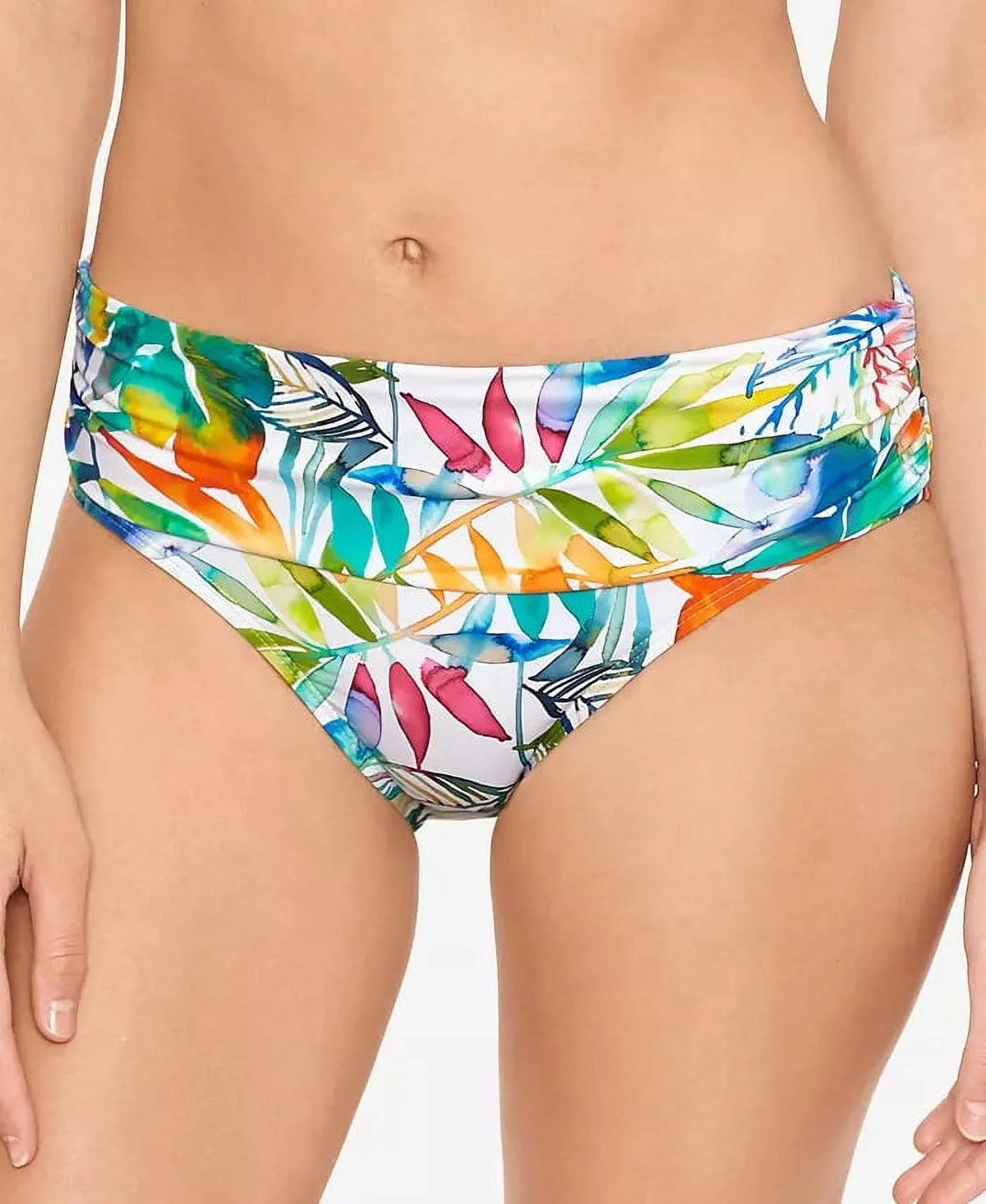 Wide Shirred 4 Caribbean Women's Bottoms Lauren dimension Banded Hipster Tropical Blue Ralph