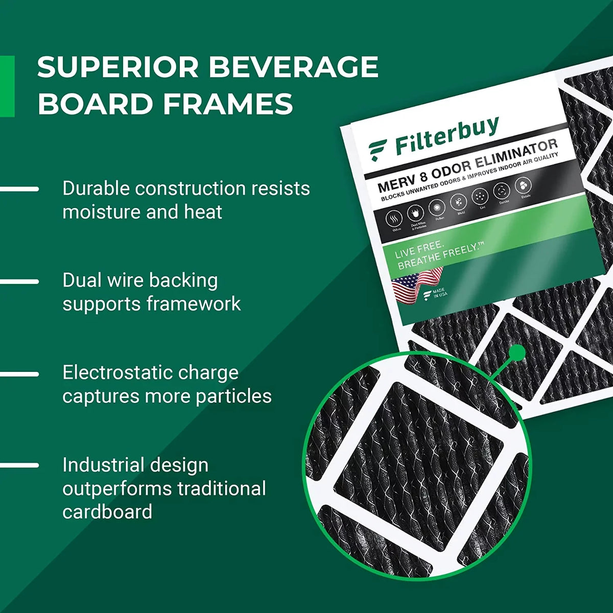 with Eliminator Carbon Activated AC Filters Odor Pleated Filterbuy MERV 8 Air (6-Pack) HVAC Furnace 10x24x1