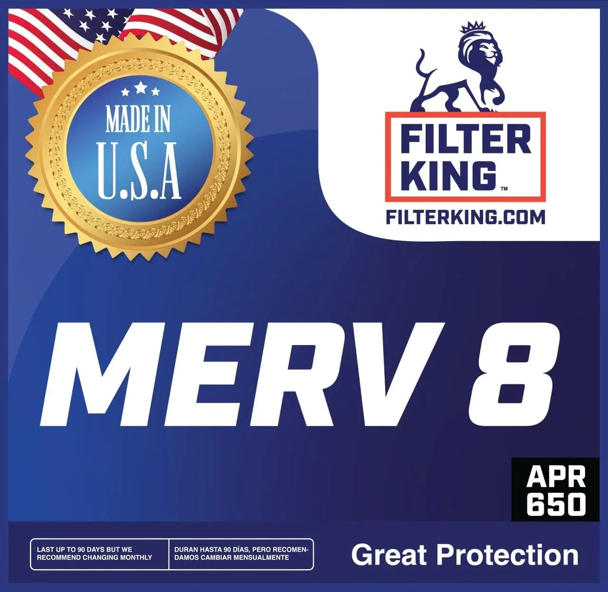 Actual 60.5 .75" HVAC 8 x x Filters Furnace | USA dimension: IN 7.5x60.5x1a Air Filter MADE | Pleated | | Filter A/C 4-PACK MERV 7.5 King