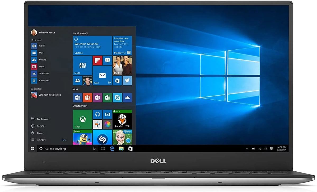 10 Laptop 8GB 9350 i5-6200U Core XPS Windows Pro SSD 128GB 13.3-Inch