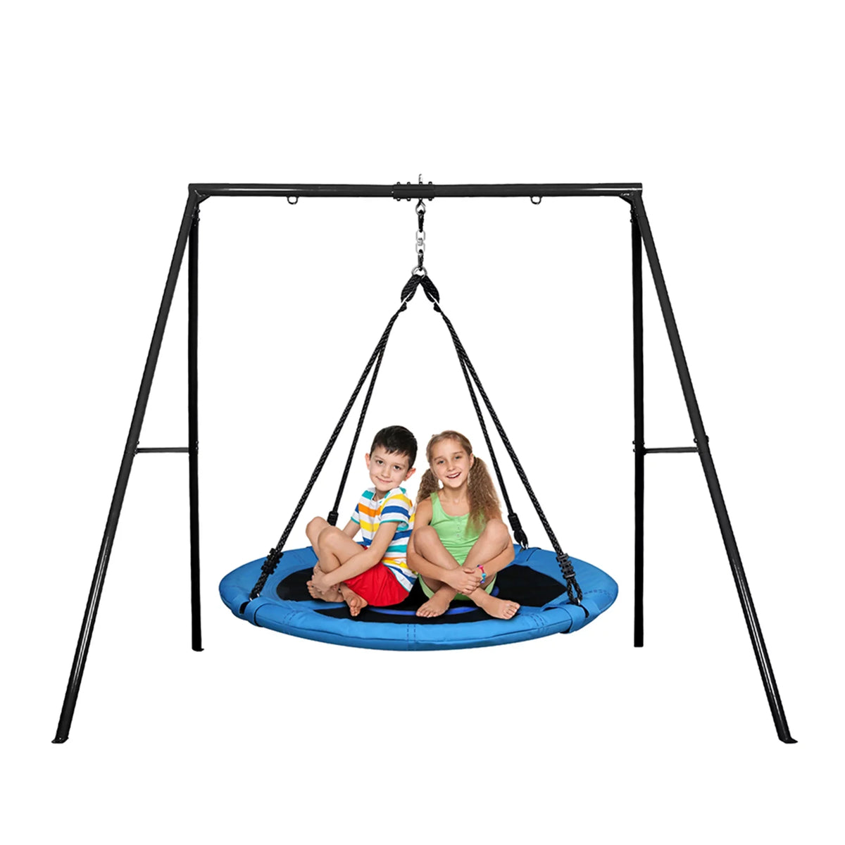 Heavy Metal Set Inch A-Frame Swivel 40 Stand and with Trekassy 440lbs Tree Swing Metal Duty Swing, Swing Saucer