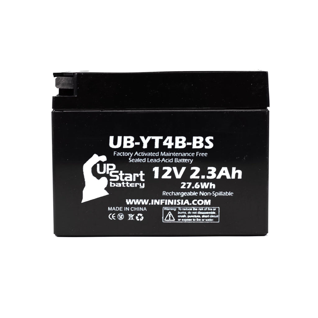 12V, Replacement 2001 2.3Ah, UpStart 5-Pack Free, - UB-YT4B-BS SR400 Factory Motorcycle Battery Battery 400CC Yamaha Maintenance for Activated,